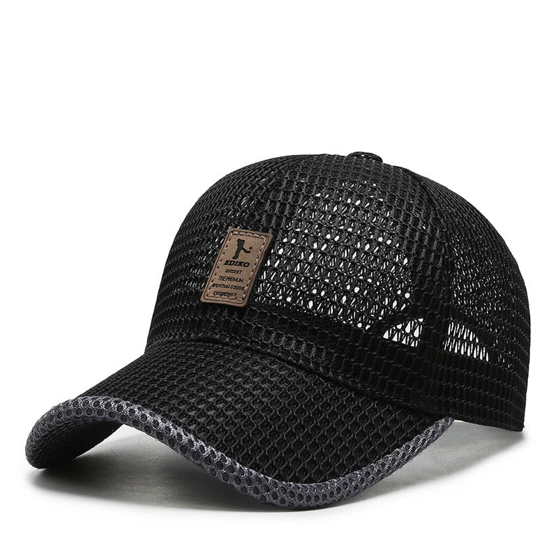 Baseball Caps Breathable Mesh Snapback Hats Black Casual sports outdoors baseball caps