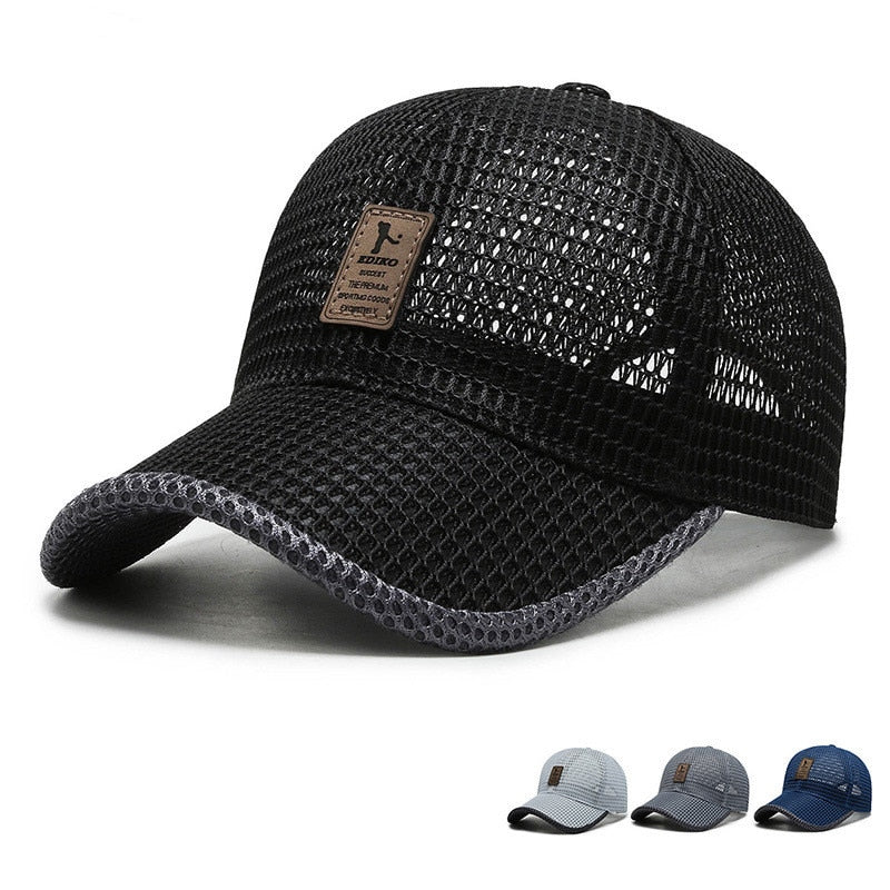 Baseball Caps Breathable Mesh Snapback Hats Black Casual sports outdoors baseball caps