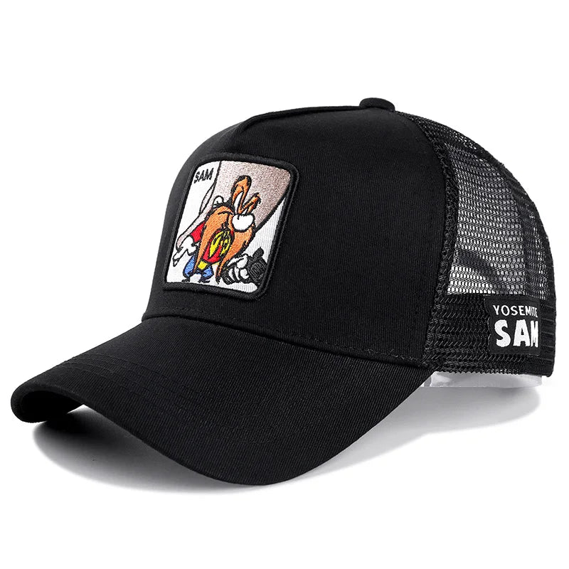 Anime Cartoon Baseball Caps For Women Men's Mesh Hats Duck Embroidered Hip Hop Snapback Hat