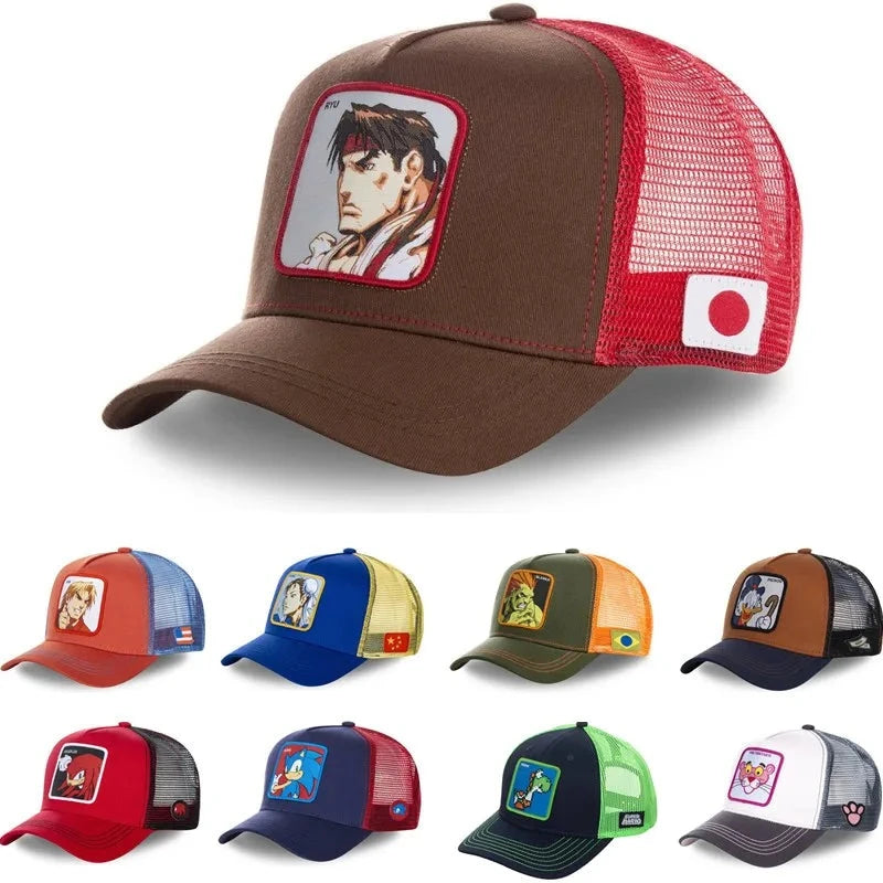 Anime Cartoon Snapback Cotton Baseball Cap Men Women Hip Hop Dad Mesh Hat Trucker Hat