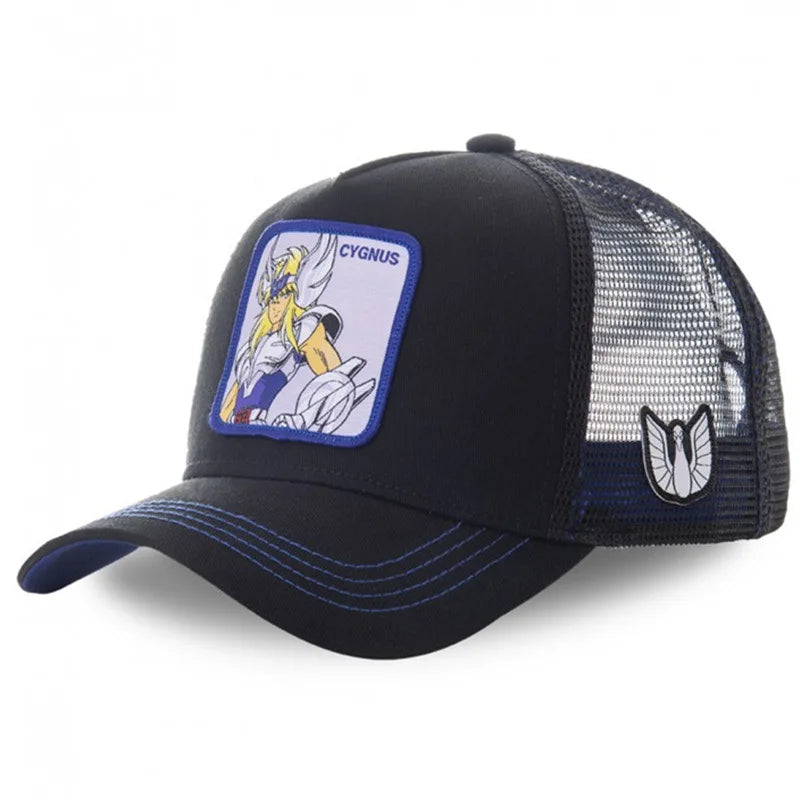 Anime Saint Seiya Cotton Baseball Cap Adjustable Hip Hop Mesh Trucker Mesh