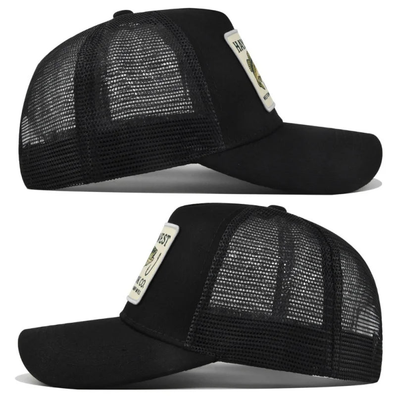 Fishing Cartoon Snapback Baseball Cap Hip Hop Dad Mesh Hat Trucker Hat Outdoor Sports Cycling Travel SunHat