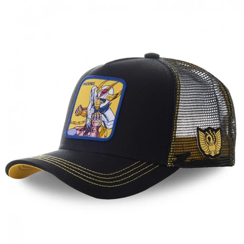 Anime Saint Seiya Cotton Baseball Cap Adjustable Hip Hop Mesh Trucker Mesh