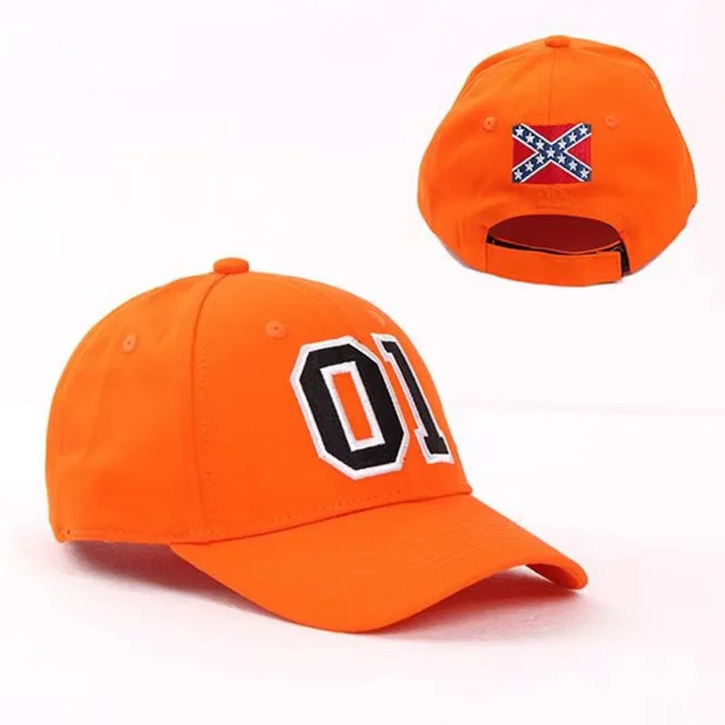 General Lee 01 Cosplay Hat Embroidery Unisex Cotton Orange Good OL' Boy Dukes Adjustable Baseball Cap