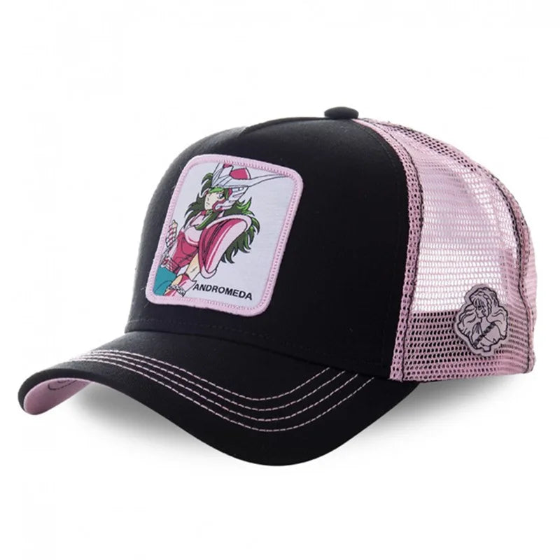 Anime Saint Seiya Cotton Baseball Cap Adjustable Hip Hop Mesh Trucker Mesh