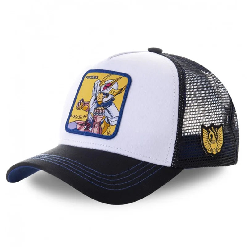 Anime Saint Seiya Cotton Baseball Cap Adjustable Hip Hop Mesh Trucker Mesh