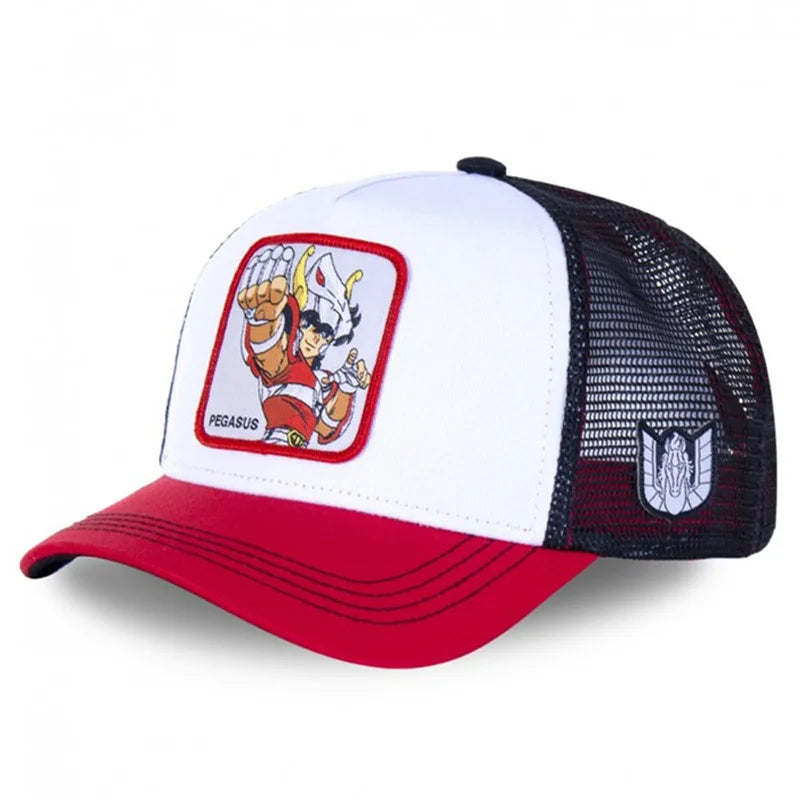 Anime Saint Seiya Cotton Baseball Cap Adjustable Hip Hop Mesh Trucker Mesh