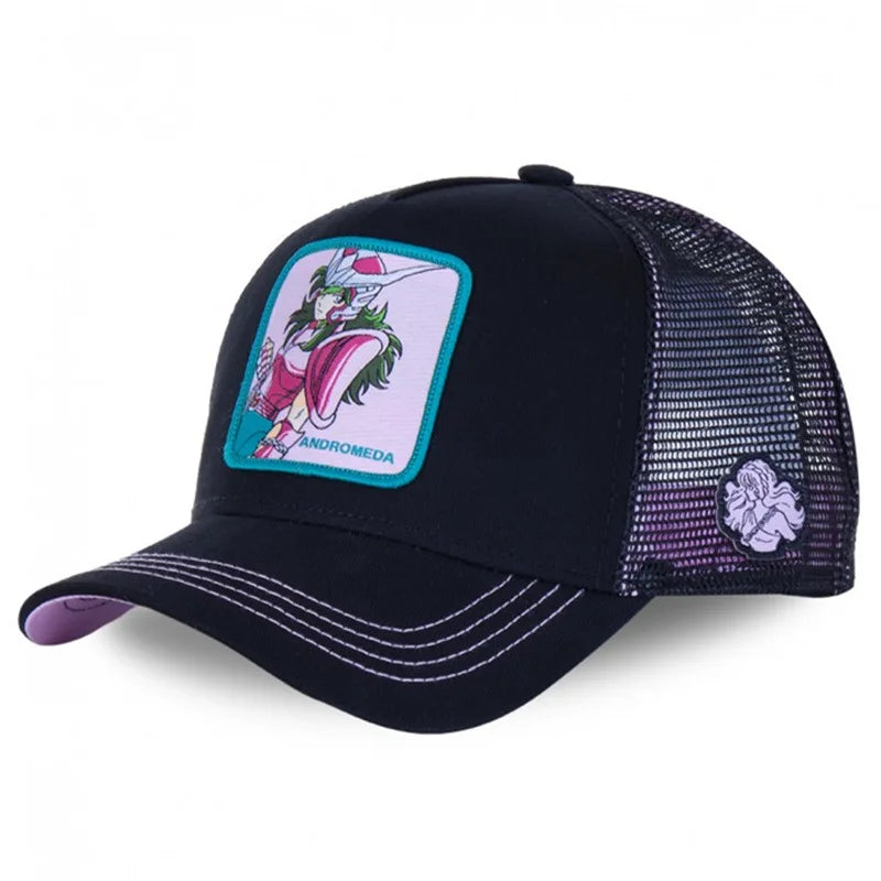 Anime Saint Seiya Cotton Baseball Cap Adjustable Hip Hop Mesh Trucker Mesh