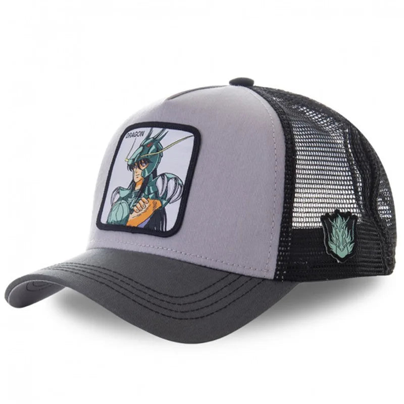 Anime Saint Seiya Cotton Baseball Cap Adjustable Hip Hop Mesh Trucker Mesh