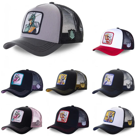 Anime Saint Seiya Cotton Baseball Cap Adjustable Hip Hop Mesh Trucker Mesh