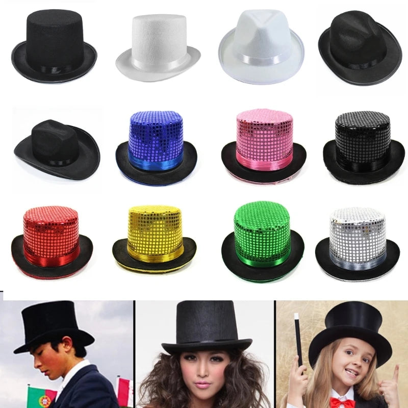 Fedora hat Bowler Top Hat Jazz hat Pork Pie Hat Jazz Fedora hat Sequin Top Hat Ringmaster Hat