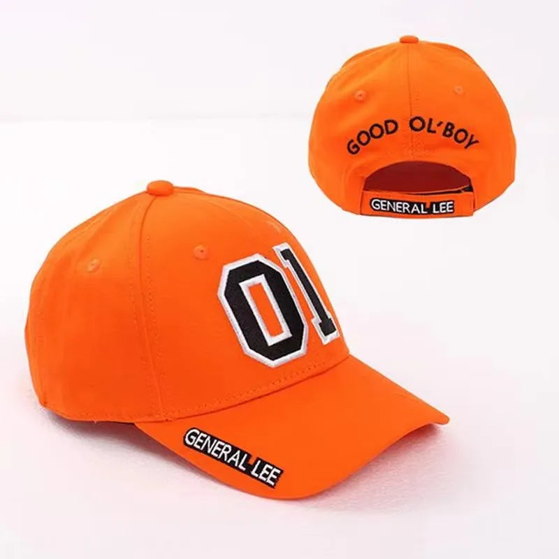 General Lee 01 Cosplay Hat Embroidery Unisex Cotton Orange Good OL' Boy Dukes Adjustable Baseball Cap