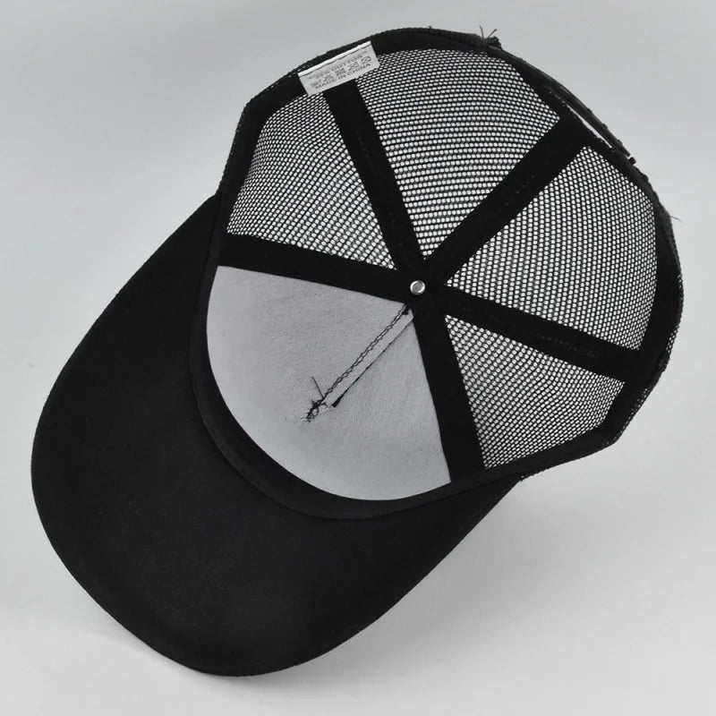 Fishing Cartoon Snapback Baseball Cap Hip Hop Dad Mesh Hat Trucker Hat Outdoor Sports Cycling Travel SunHat